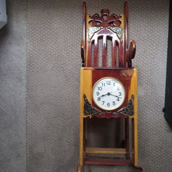 Handmade Pendulum Clock Queen Anne Style Rocking Chair