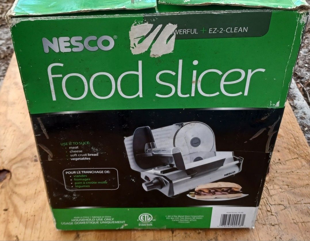 NESCO FS-200 Everyday Food Slicer, Gray~ NEW-OPEN BOX