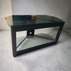 Black modern glass tv stand