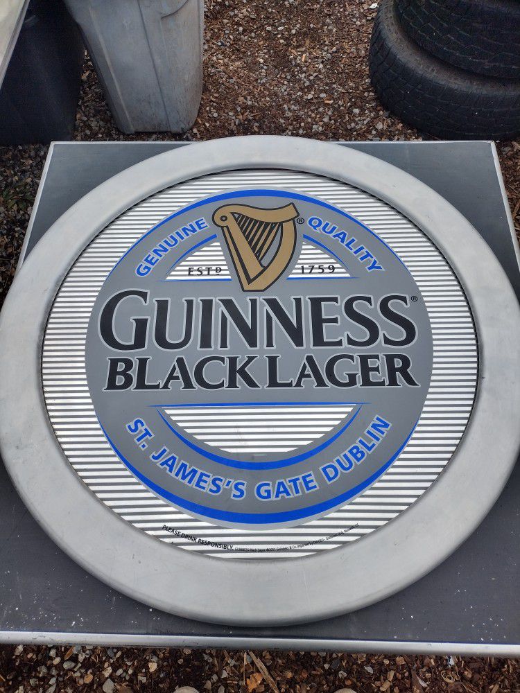 Guinness Black Lager Bar Mirror 