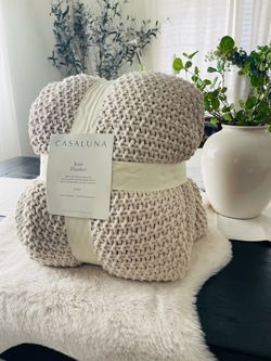 Casaluna chunky knit blanket natural -KING