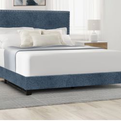 Brand New Queen Bed Blue Denim Color