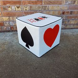 Mid Century Modern Playing Cards Ottoman Footstool Vintage 