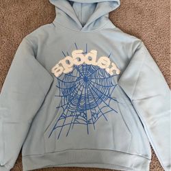 sp5der hoodie light blue 