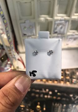 925 Sterling Silver CZ Stud Square Shape