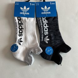 Adidas Ankle Socks Size 6-12 (2) Pairs One Price 