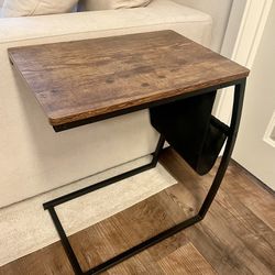 Couch Side Side Table With Storage Pouch