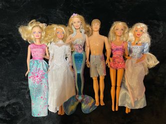 Barbie Dolls Mermaid Justin Bieber Lot