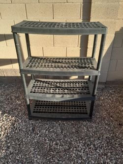 4 Tier Black Plastic Utility Shelving Unit 35x17x49 Garage Shelves