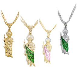 Saint Jude Necklace 14K Gold Plated different colored