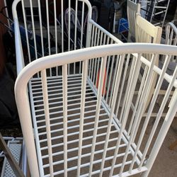 Baby Crib – White Metal Frame