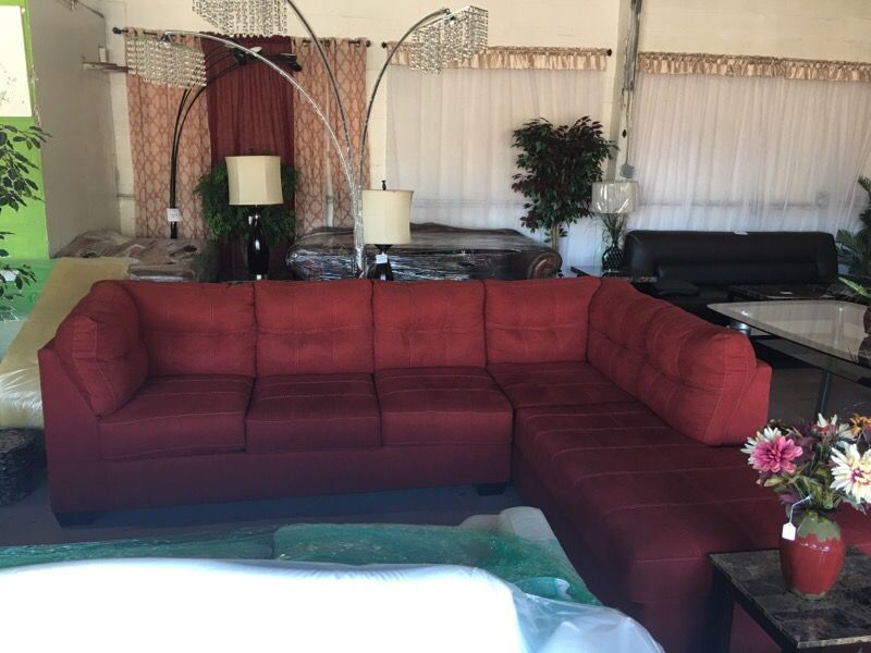 Burgundy sectional couch