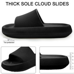 Cloud Slides For Women and Men,Pillow Slippers Bathroom Sandals,EVA Non Slip Thick Sole Platform Shoes

