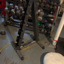 Dumbbell Rack And Dumbbells