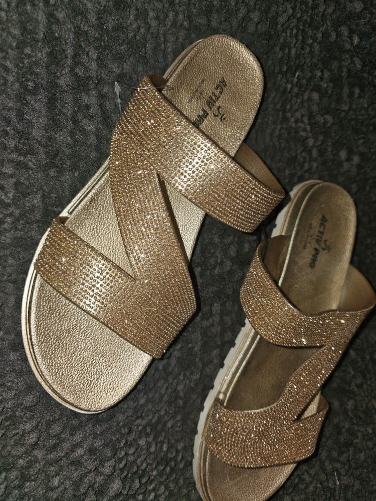 Womens Gold Sandals