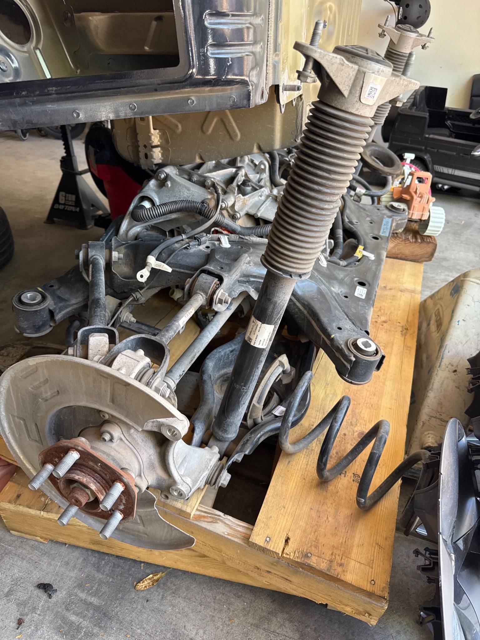 Tesla Model 3 Rear Drive Unit Subframe Assembly – Complete Suspension, Motor, Shocks, Springs, Knuckles