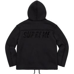 Supreme Faux Shearling Hooded Jacket Black - Size XL