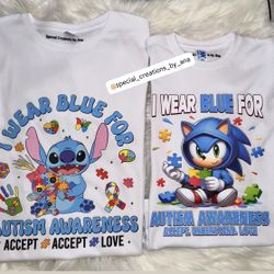 Custom made Autism Awareness Shirts 💙 More designs available if you want to order yours.