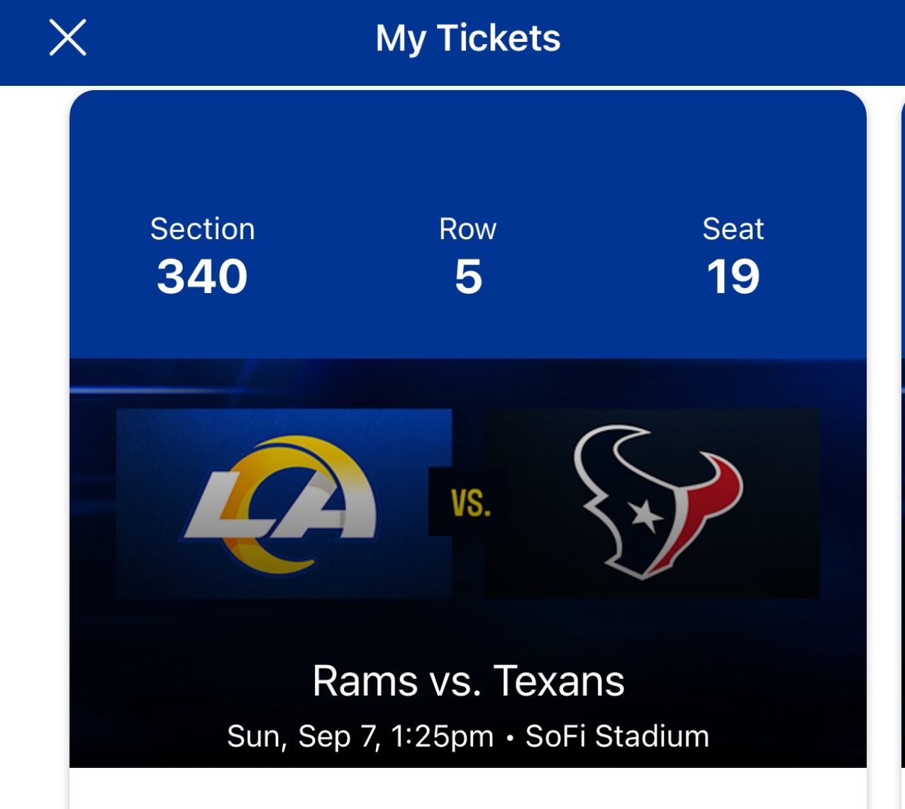 2 Rams Vs Texans Tickets 