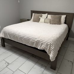 King Grey Bed Frame Only