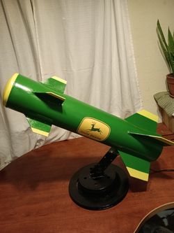 John Deere Missile Metal Art Lamp
