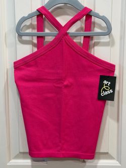 Girls Art Class hot pink halter top XXL (16/18)
