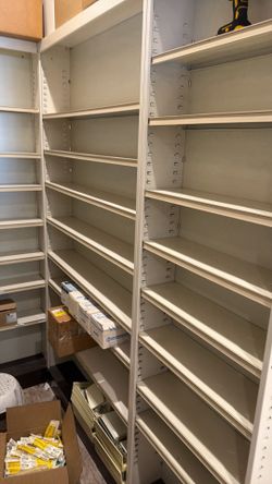 Metal pharmacy shelf’s