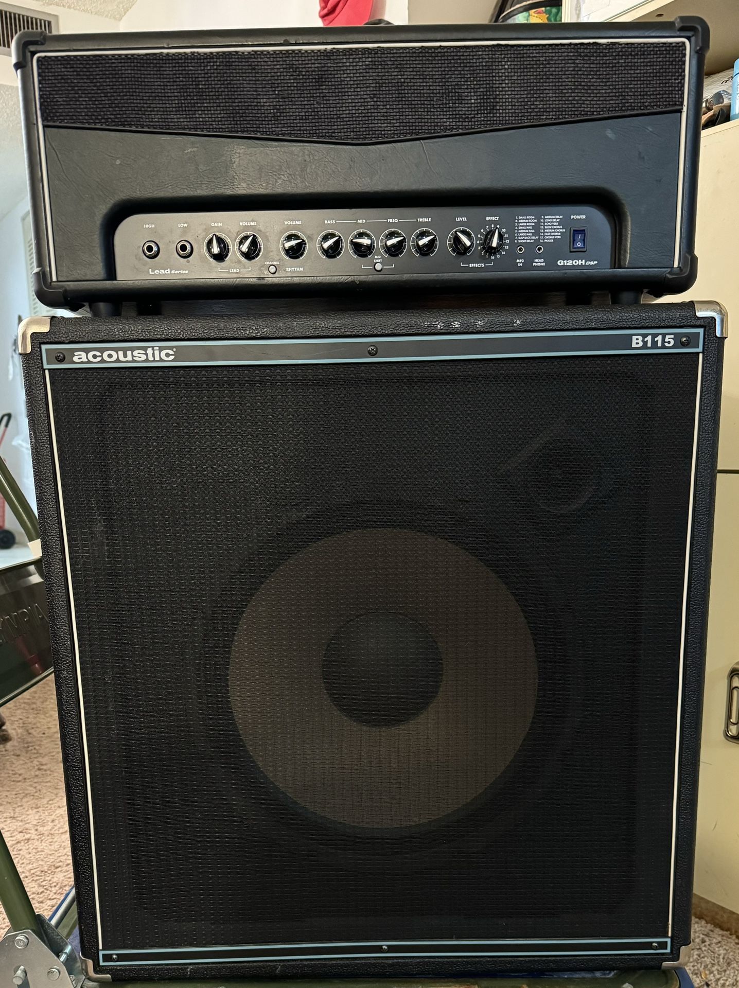 Acoustic G120H DSP Lead Guitar Series 120W Amplifier Head w/ Built-in - effects + Acoustic B115 250 watt 1x15" bass cabinet