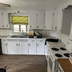Custom Made Cabinets and Electric Stove For Sale 