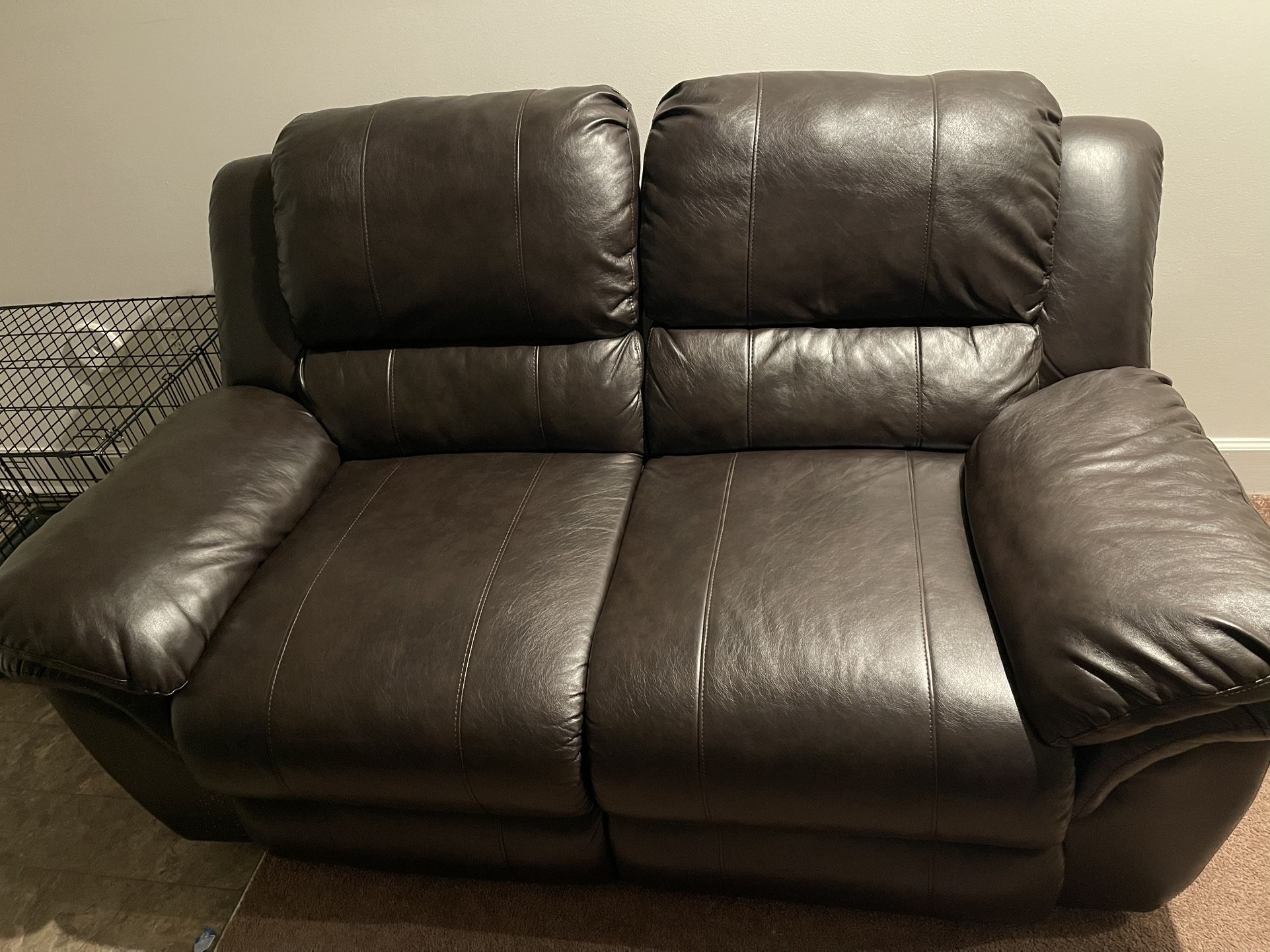Brown Leather Recliner Couch