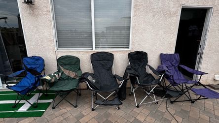 Lot of 5 Folding Camp Chairs