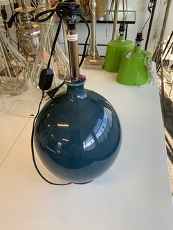 Teal Ceramic Globe Table Lamp Base