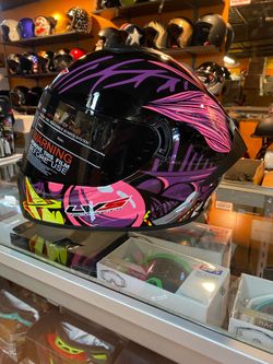 Motorcycle pink clown new dot helmet $160