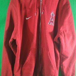 Vintage Nike Team Anaheim Angels Baseball MLB Zip Up Jacket Hoodie XXL