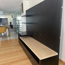 Modern Wall Unit / TV Console with Shelves 