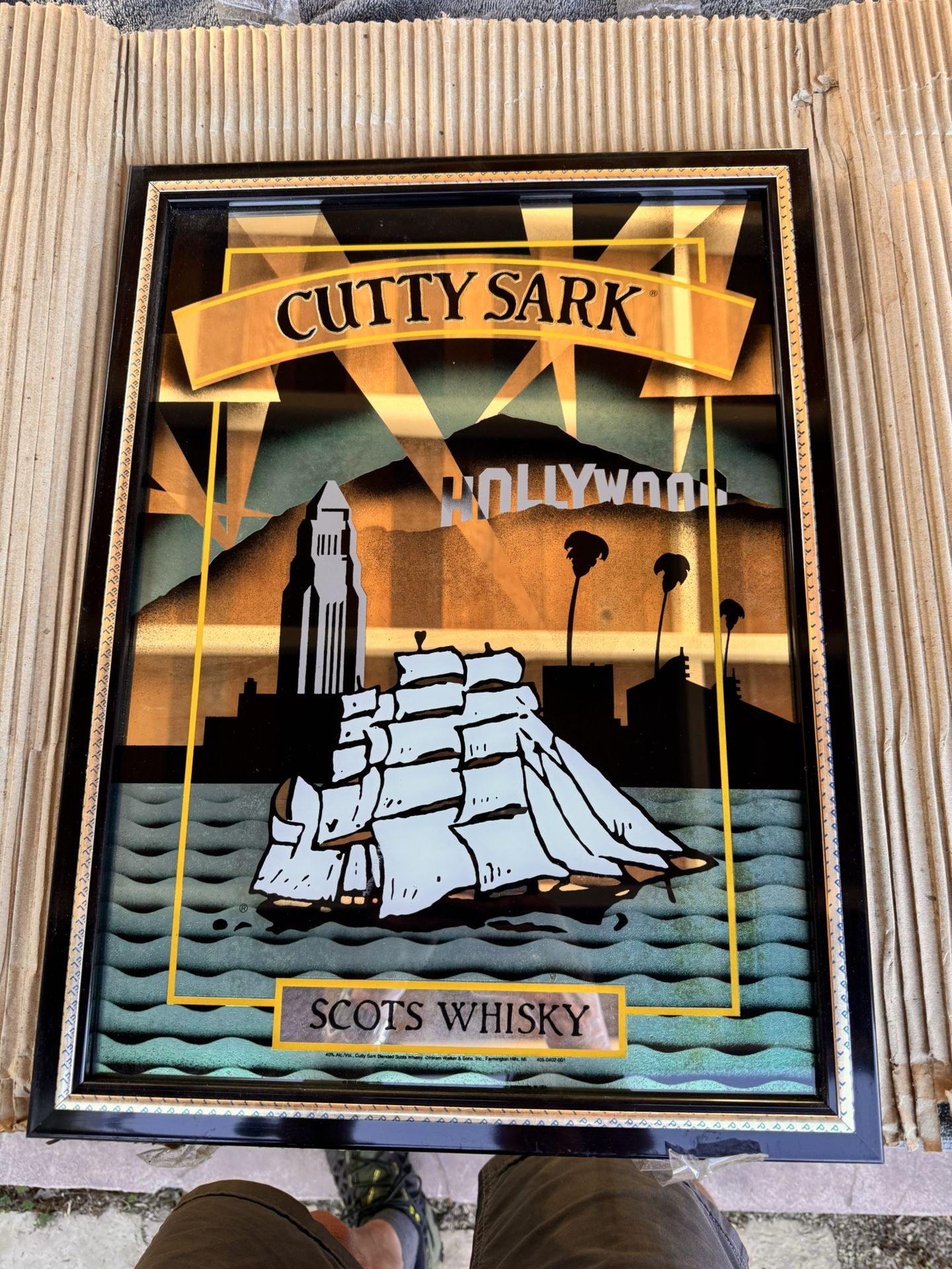 Cutty Sark whiskey bar mirror Hollywood