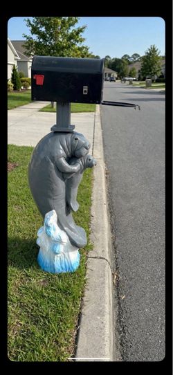 Solid concrete manatee mailbox/ free delivery and installation