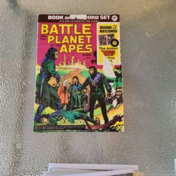 1973 Book and Record comic Battle for the planet of the apes low grade with record 