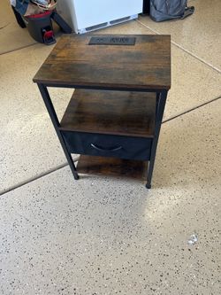 Small bedside table with outlets