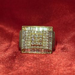 10k Yellow Gold Diamond Round Cut Ring 2.03 ctw