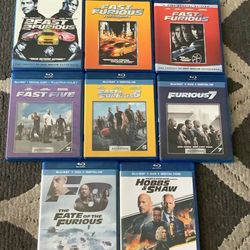 Fast and Furious 2-8 & Hobbs and Shaw BLU-RAY’s