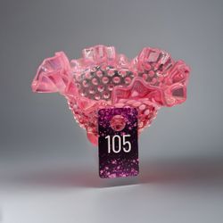 Vintage Fenton Glass Hobnail Cranberry Opalescent Ruffled Bowl Vase 6.5"x 4" 