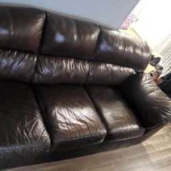Dark Brown Leather Sofa 