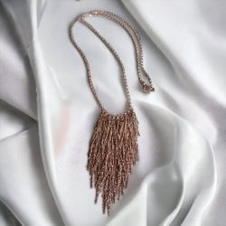 Gold Fringe Necklace 20 inches