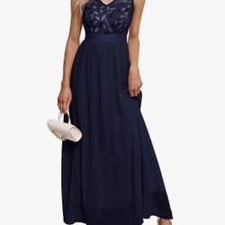 Women’s Navy Evening Gown Size Small new