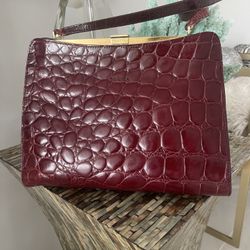 Furla 700 euro gold hardware alligator crocodile pattern handbag