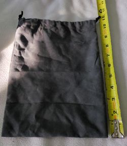 Grey Soft Faux Suede Drawstring Pouch - Dust Bag (11” Height)