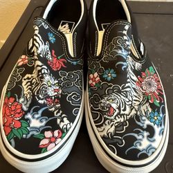 Vans Slip On Tiger Floral Mens Size 9 Women’s 10.5 Limited Edition