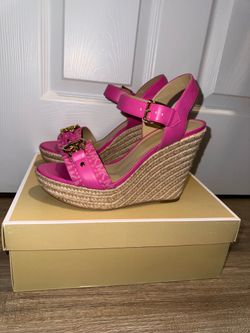 Michael Kors RORY WEDGE ESPADRILLE Color Cerise 10 size