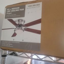  Ceiling Fan - Hugger 52 in LED Indoor Brushed Nickel - New In Box